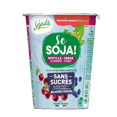 So Soja Myrtille Cerise Sans Sucre Ajoute 400 G